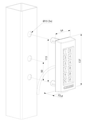 Clavier à codes robustes LOCINOX résist.gel/pluie ZILV – Image 2